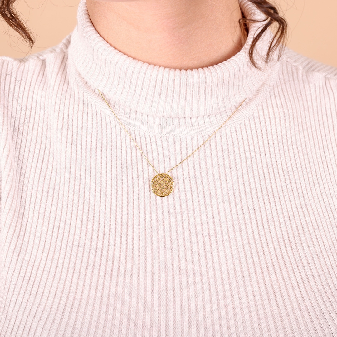 Collier mit Anhänger 750/18 K Gelbgold 42cm