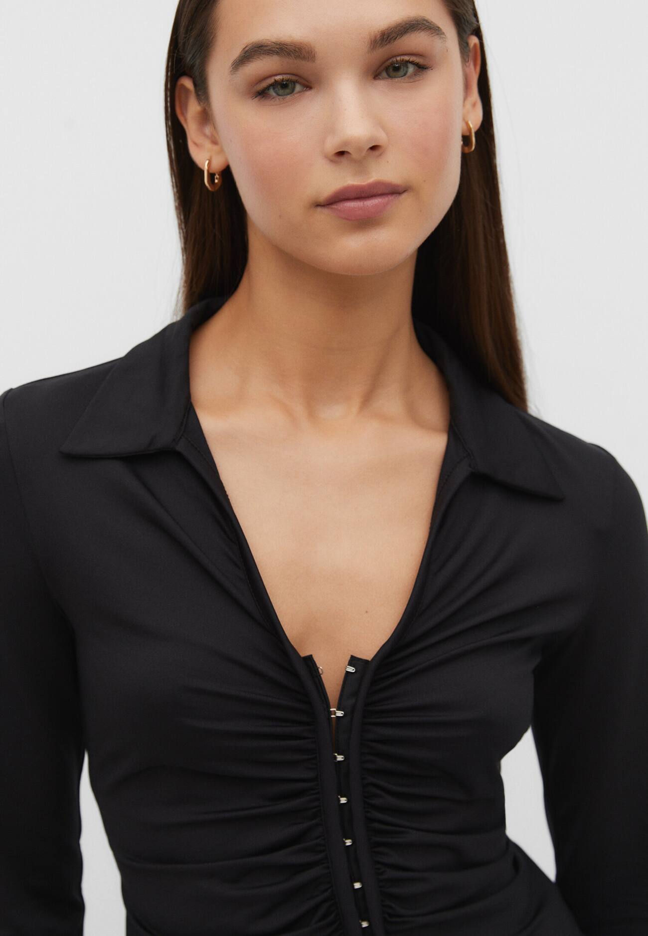 Camisa de malha franzida