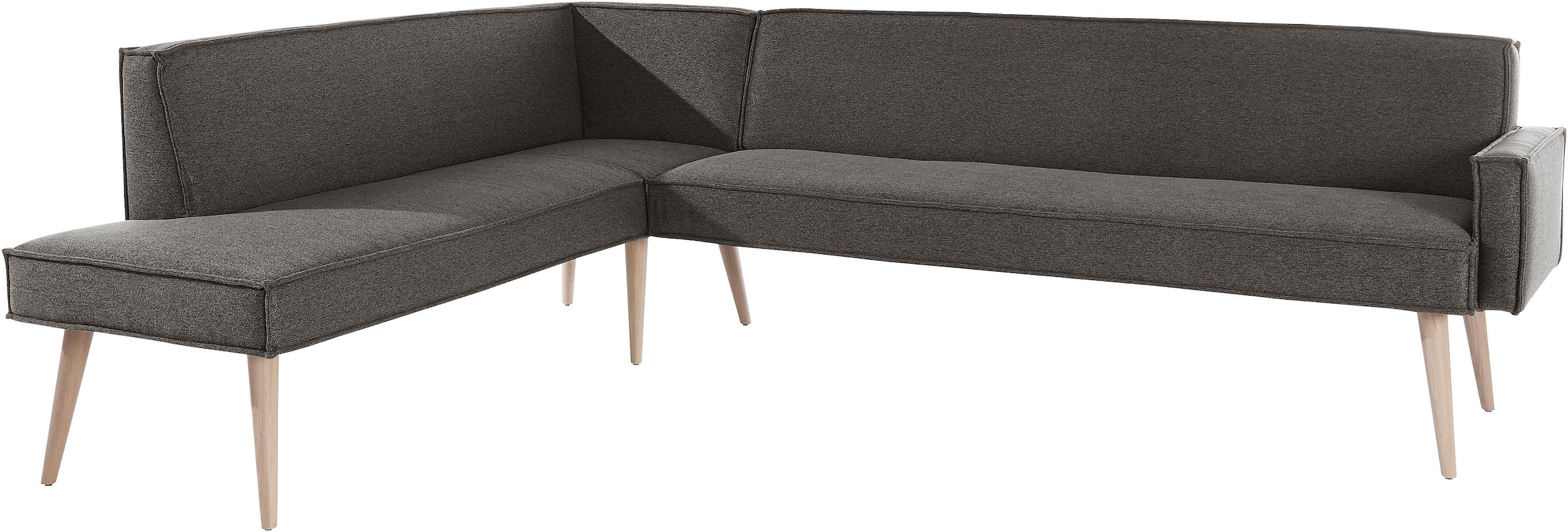exxpo - sofa fashion Eckbank »Lungo, moderne Kedernaht, bequem und elegant, hoher Holzfuss« hochwertige Detailverarbeitung, frei im Raum stellbar