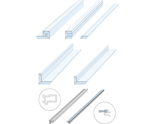 Knauf kozijnloze deurpost voor glazen deurvleugel, afgewerkte wanddikte 125 mm, Pocket Kit schuifdeursysteem