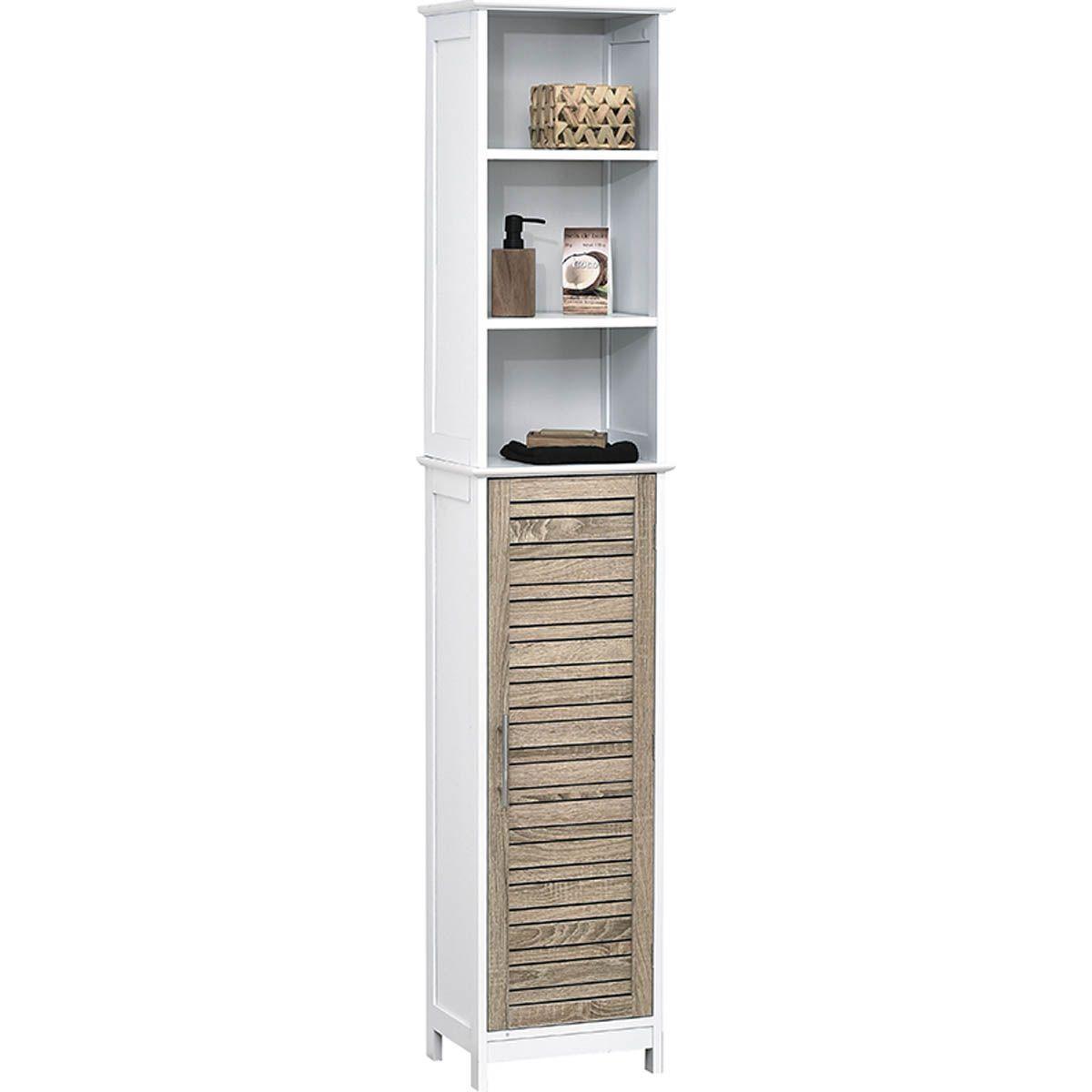 COLONNE STRUCTURE MDF  1 PORTE ET ETAGERES EXTERIEURES INT