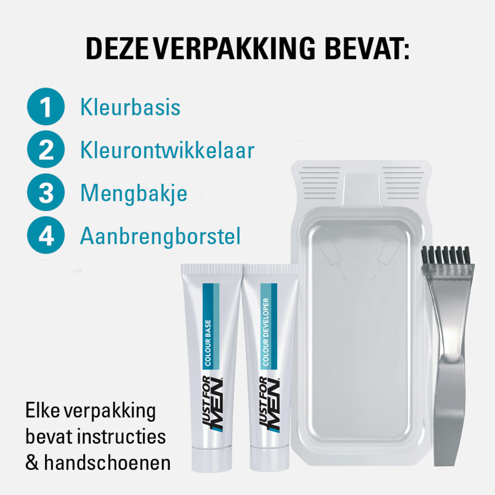 Just for Men Snor en Baard Donkerbruin M451 set