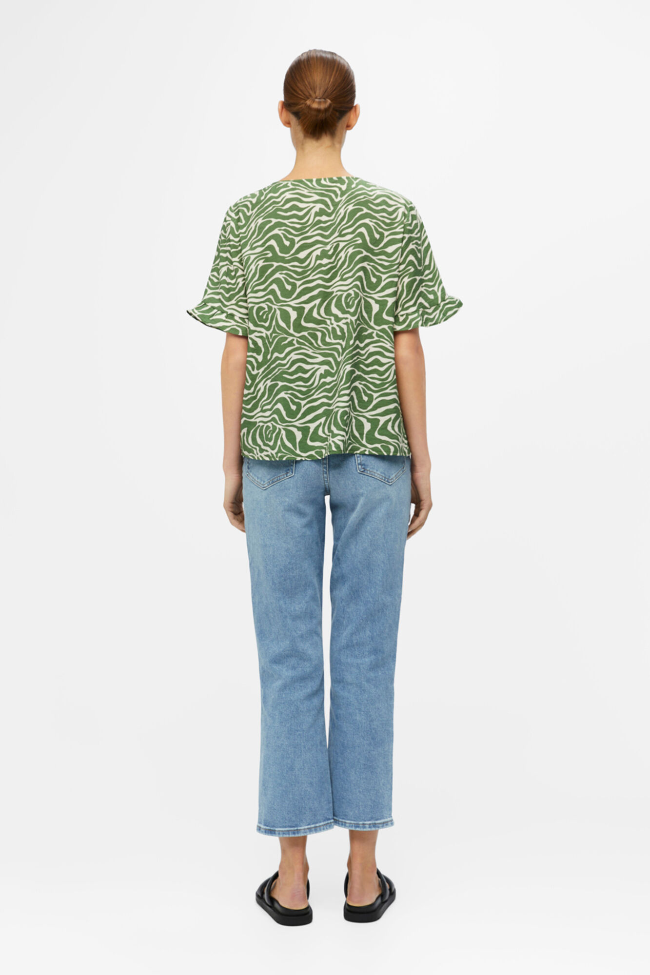 Blusa com mangas franzidas - Verde