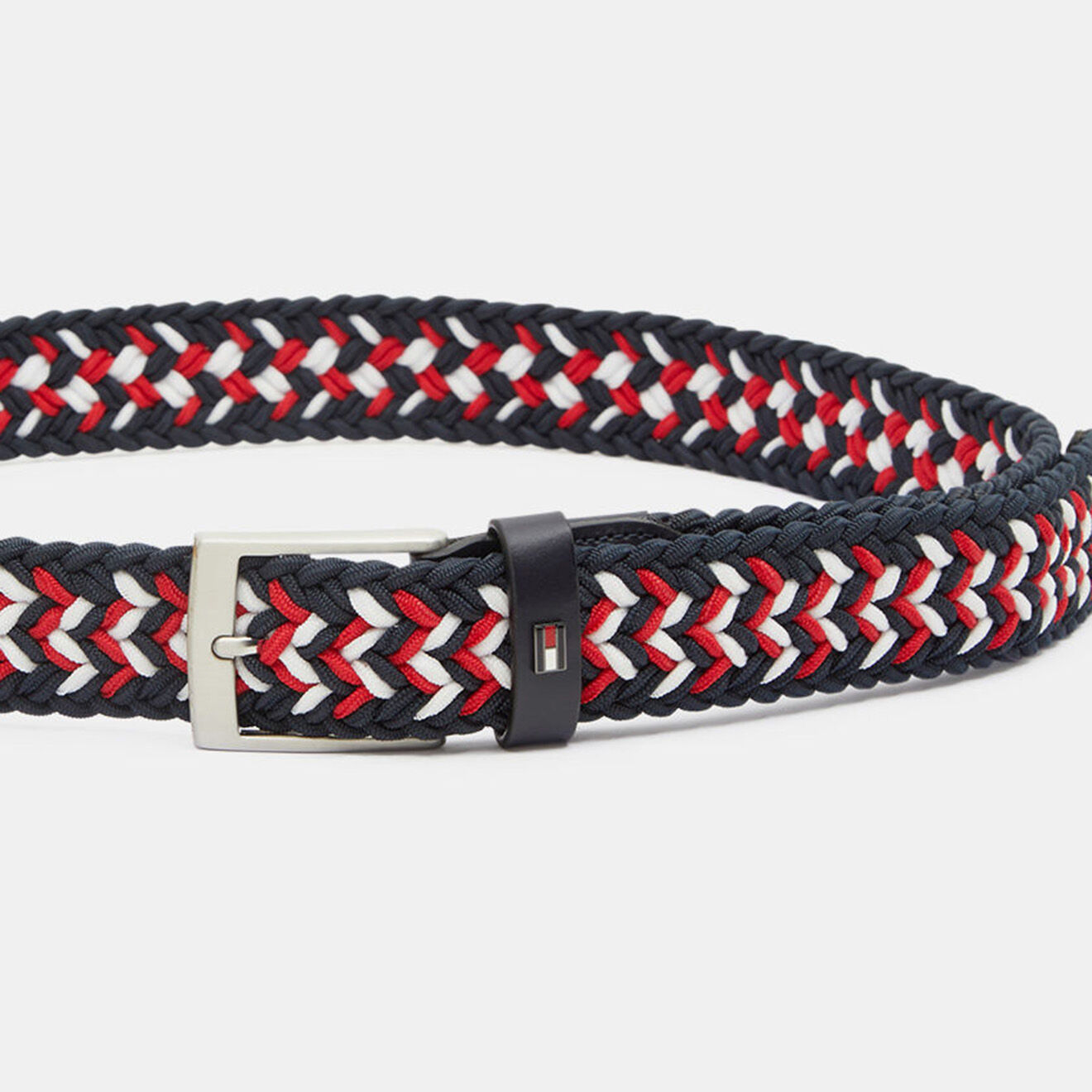 Tommy Hilfiger Ceinture Adan Elastic tressée bleu/rouge