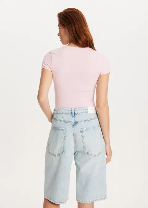 T-shirt met print girl roze (ROS.L)