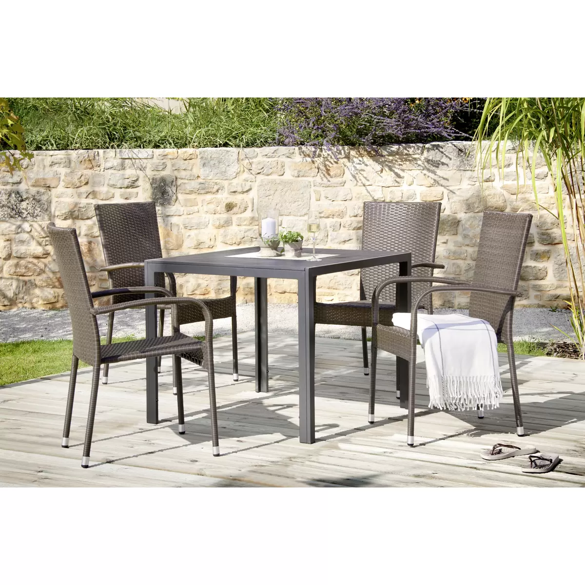 Ondega Gartentisch Milano Dunkelgrau