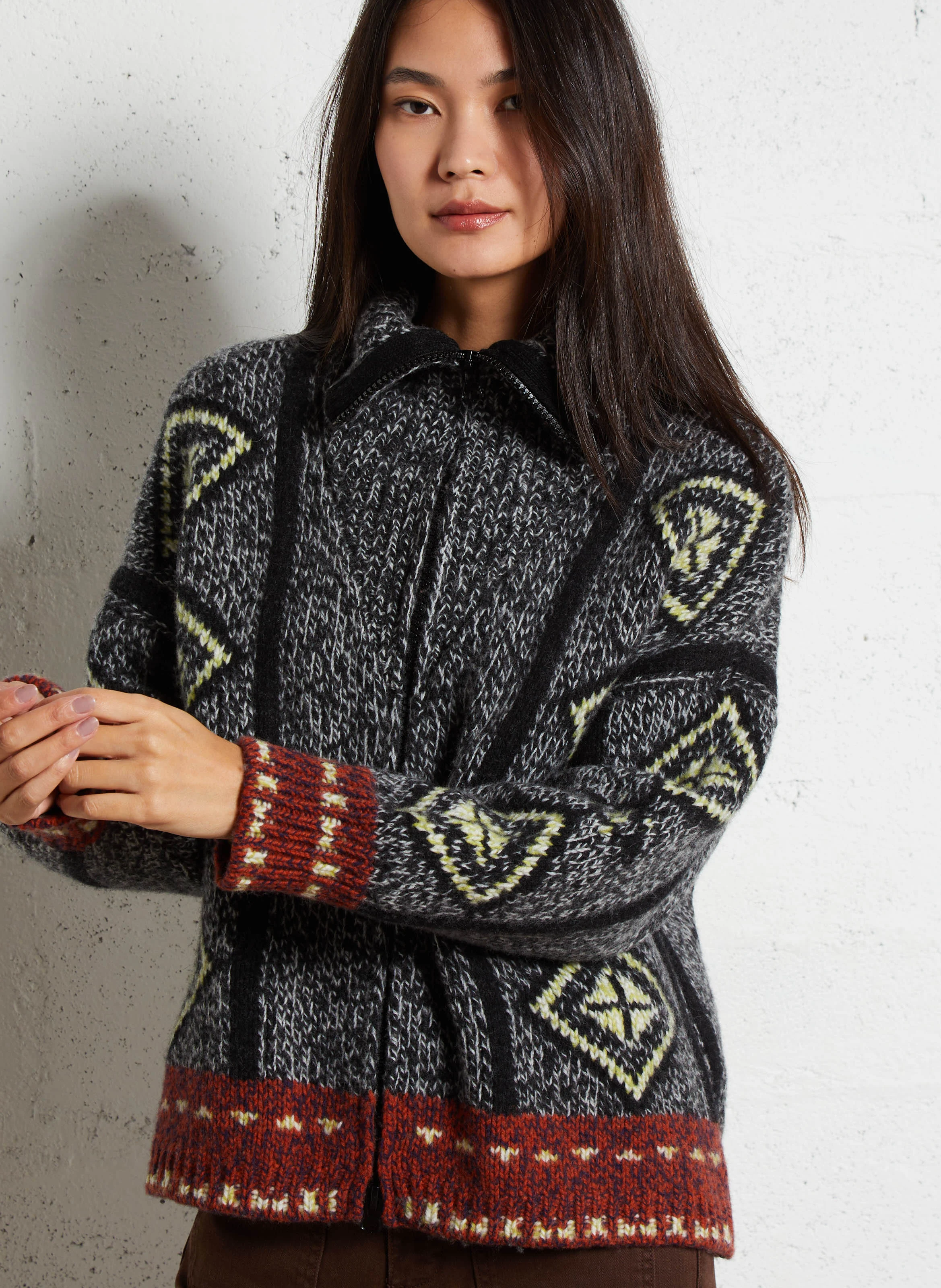 INACIO - Gilet oversize en laine mélangée | Gris