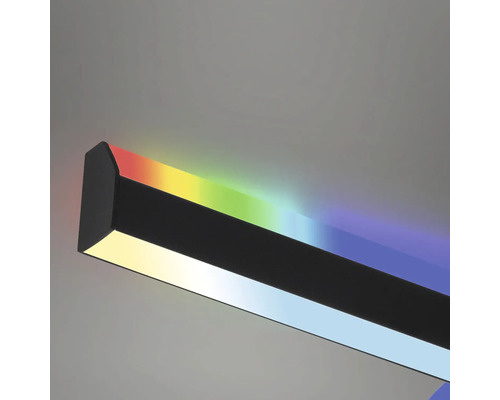 Dimbare LED-plafondlamp, 2 x 9 W, 1000 lm, 2700 K-6500 K CCT RGB, 64,5 x 64,5 cm, zwart, met nachtlampfunctie, geheugenfunctie en afstandsbediening.