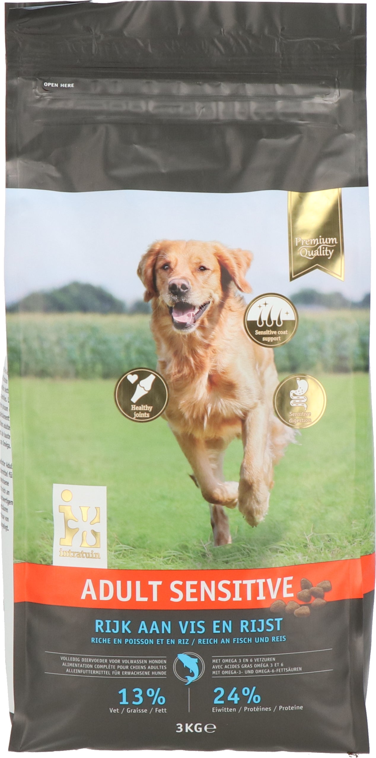 Intratuin Premium hondenvoeding adult sensitive vis 3 kg