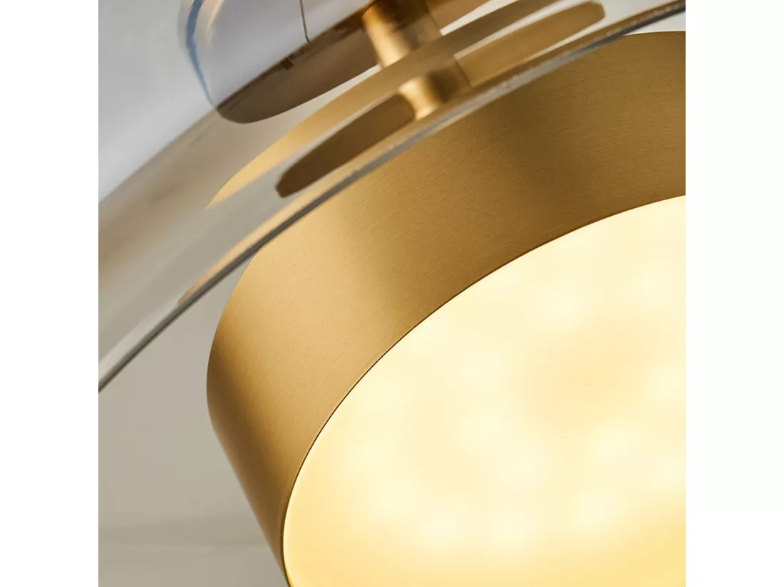 Lustre arturesthome, e27 éclairage de plafond en verre, or , retro lampe de plafond pour salon cuisine chambre, d38cm x h17cm