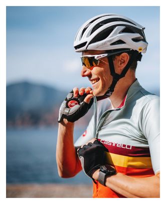 Maillot Manches Courtes Castelli A Blocco Vert/Orange