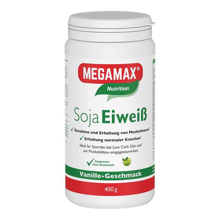 Megamax Soja Eiweiß Vanille Pulver, 400 g