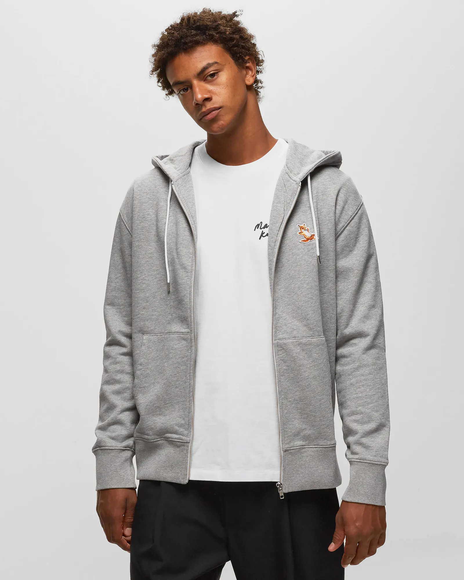 Moletom com zíper e patch de raposa Maison Kitsune CHILLAX
