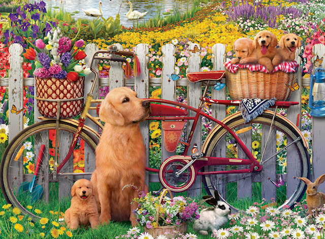 Søt hund i hagen Puslespill 500 brikker, Ravensburger