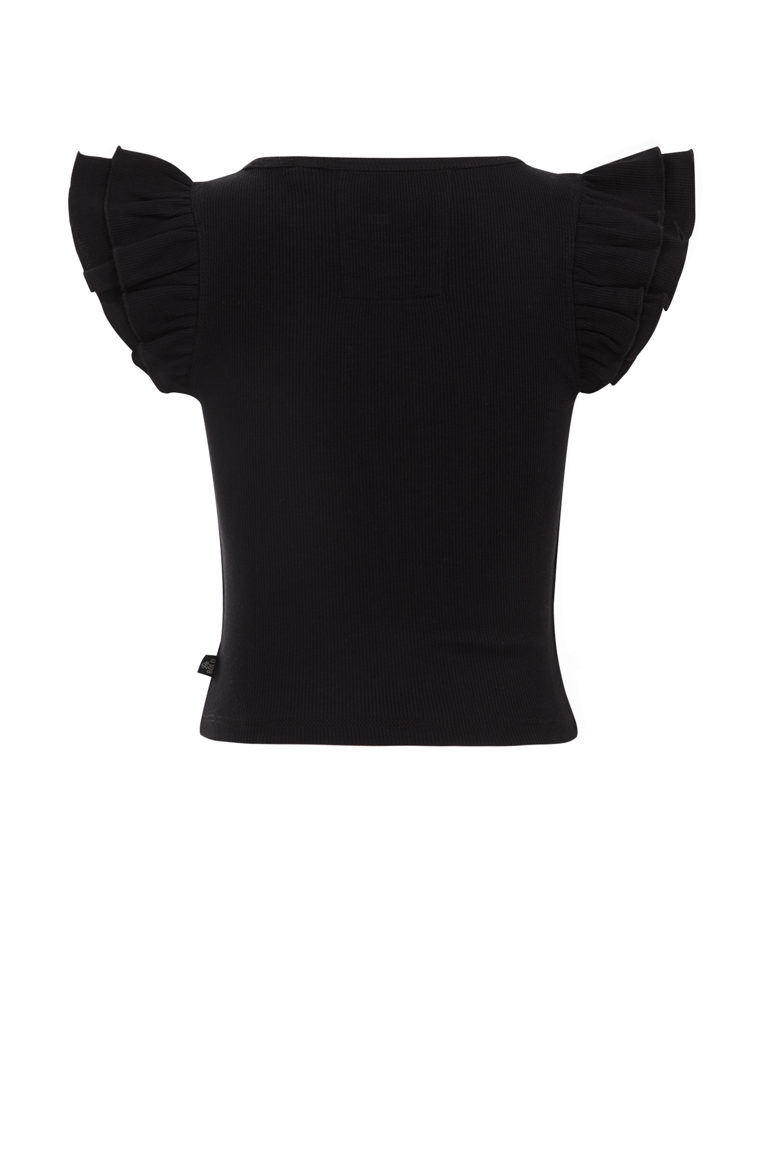 Meisjes cropped T-shirt met ruches WE Fashion Zwart