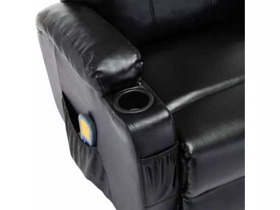 Fauteuil de massage inclinable électrique simili cuir noir Ripau