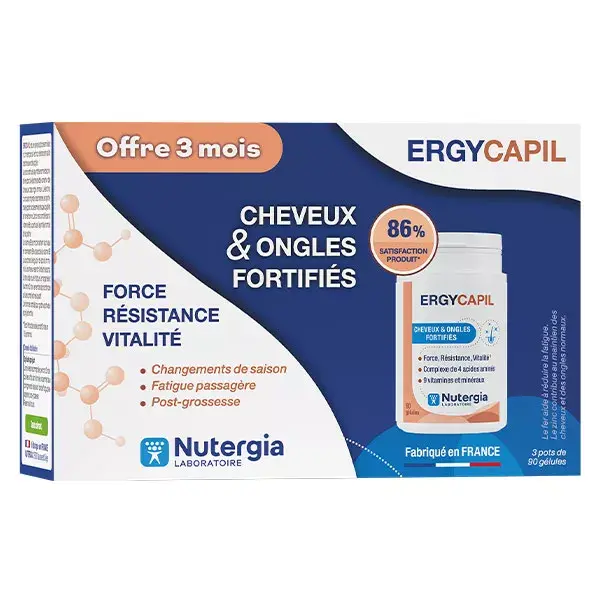 Nutergia Ergycapil Fortificado para Cabelo e Unhas 3 x 90 cápsulas