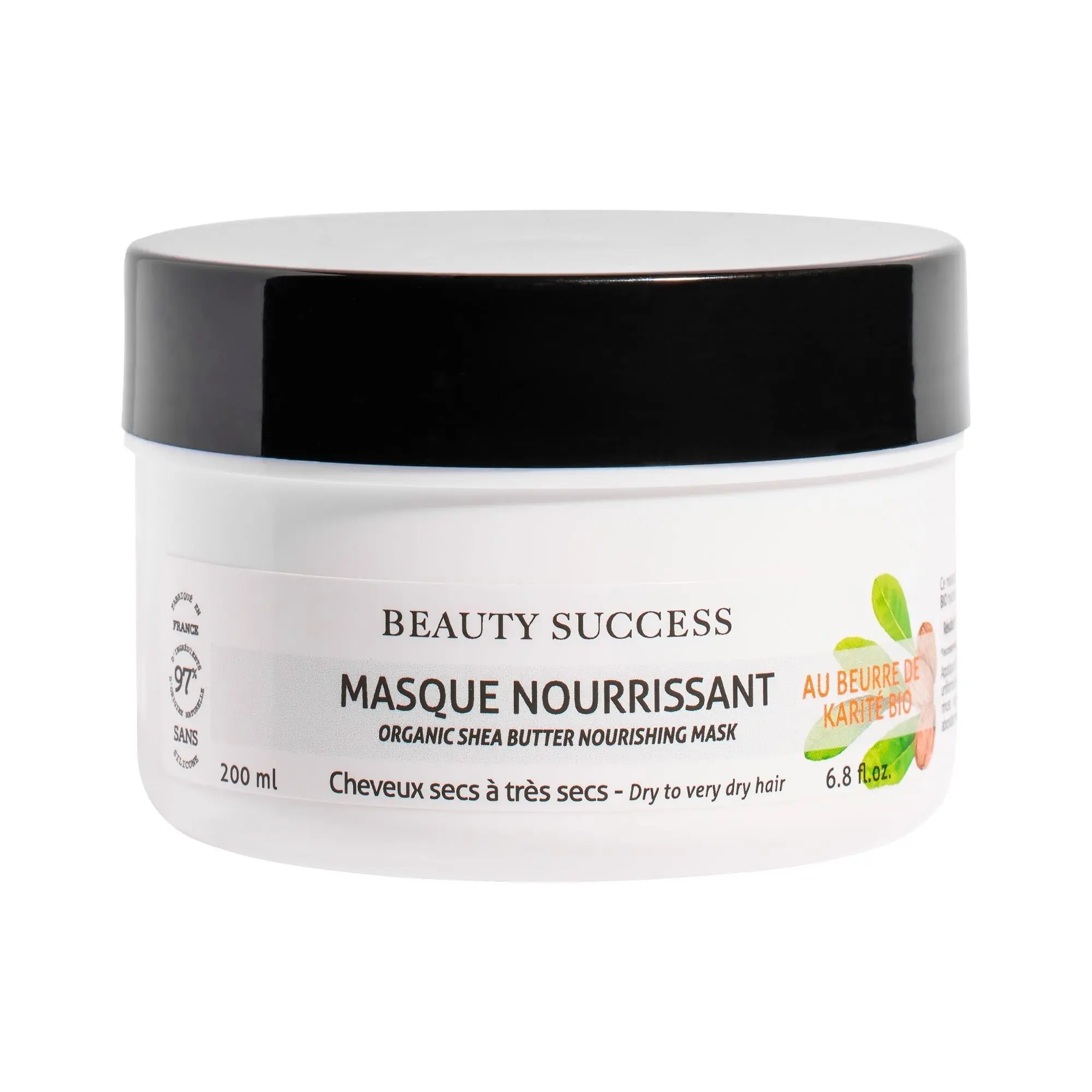 Beauty Success - Masque Nourrissant Au Beurre de Karité Bio Pot 200 ml - Shampoing