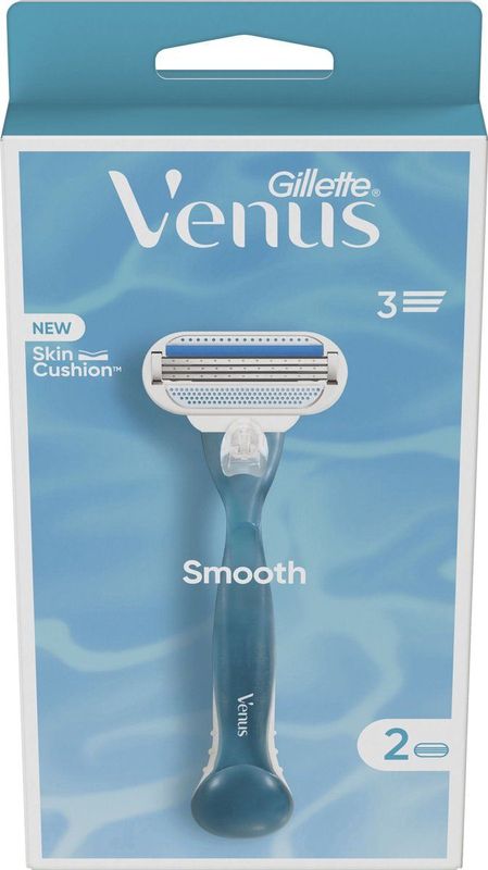 Gillette Venus Smooth - Rondingvolgende Mesjes - 1 Handvat - 2 Navulmesjes