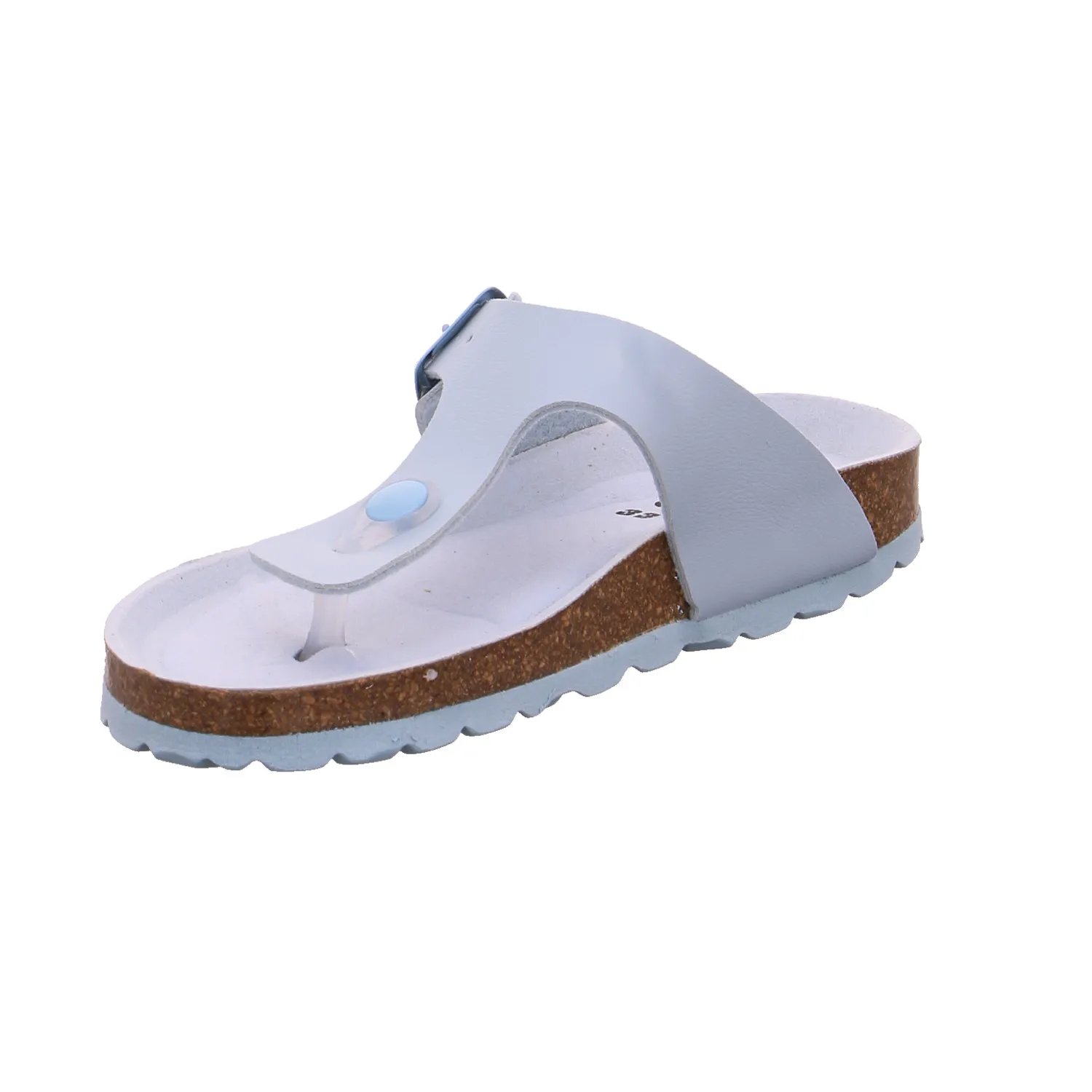 BIOLife Kinder-Zoccoli /Flip Flops Hellblau Lederimitat  Zehentrenner