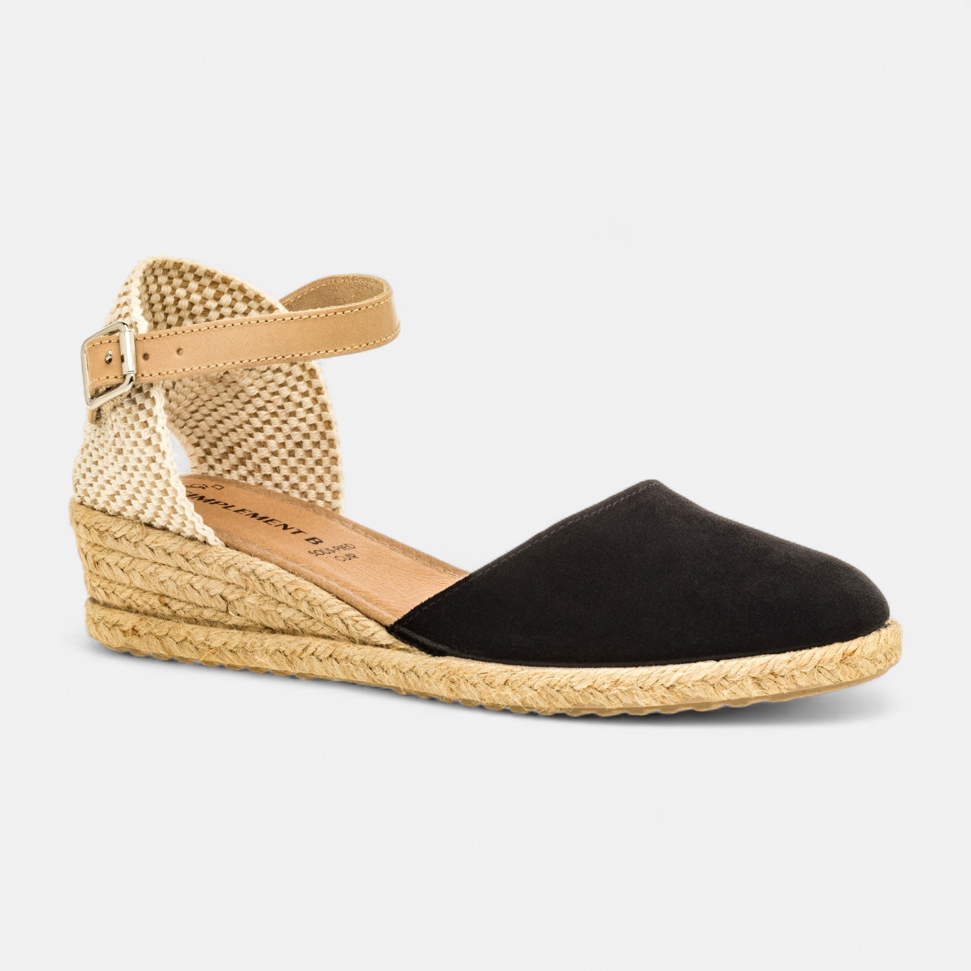 Espadrilles Femme en cuir noir