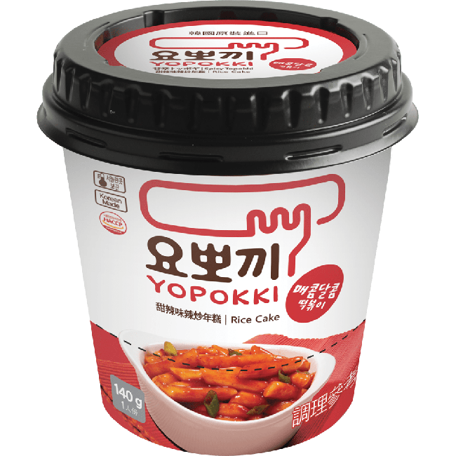 Yopokki Instant Topokki Rijstcake Cup Zoet Pikante Smaak 140g