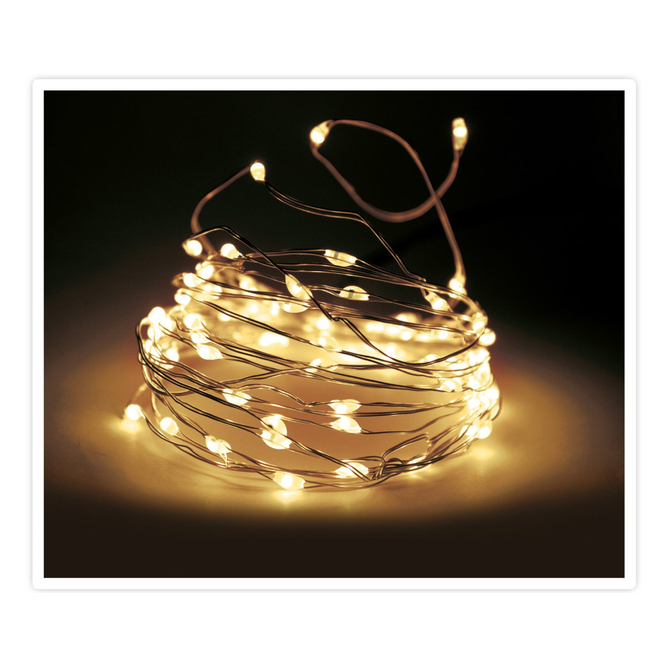 100er LED-Lichterdraht - ca. 990 cm - silber