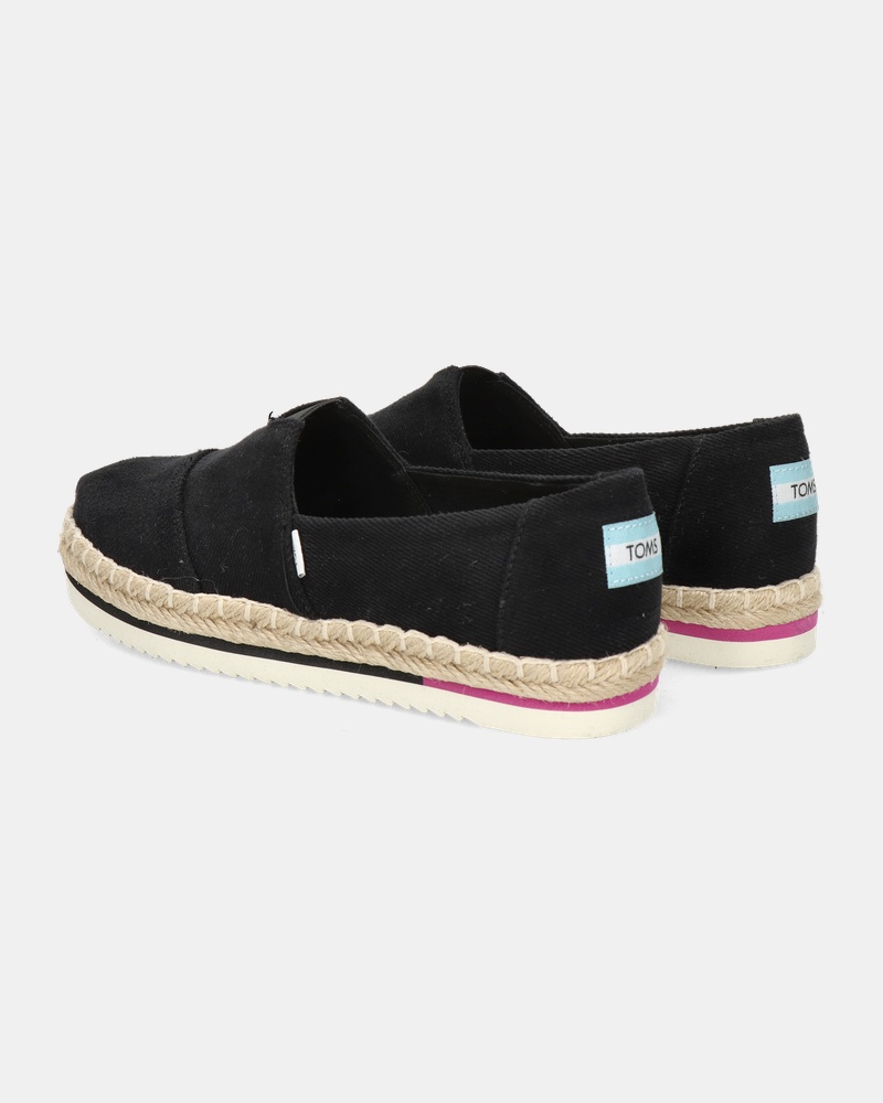 Toms Alpargate Platform Rope Espadrilles  - zwart