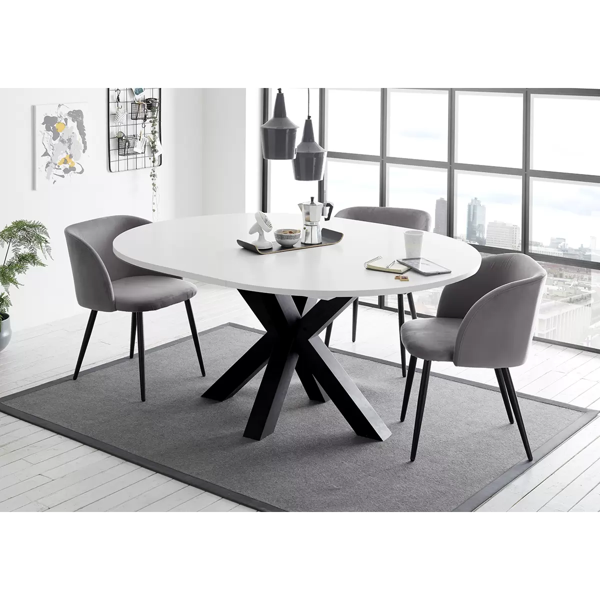 Esstisch Big System Rund schwarz,weiss