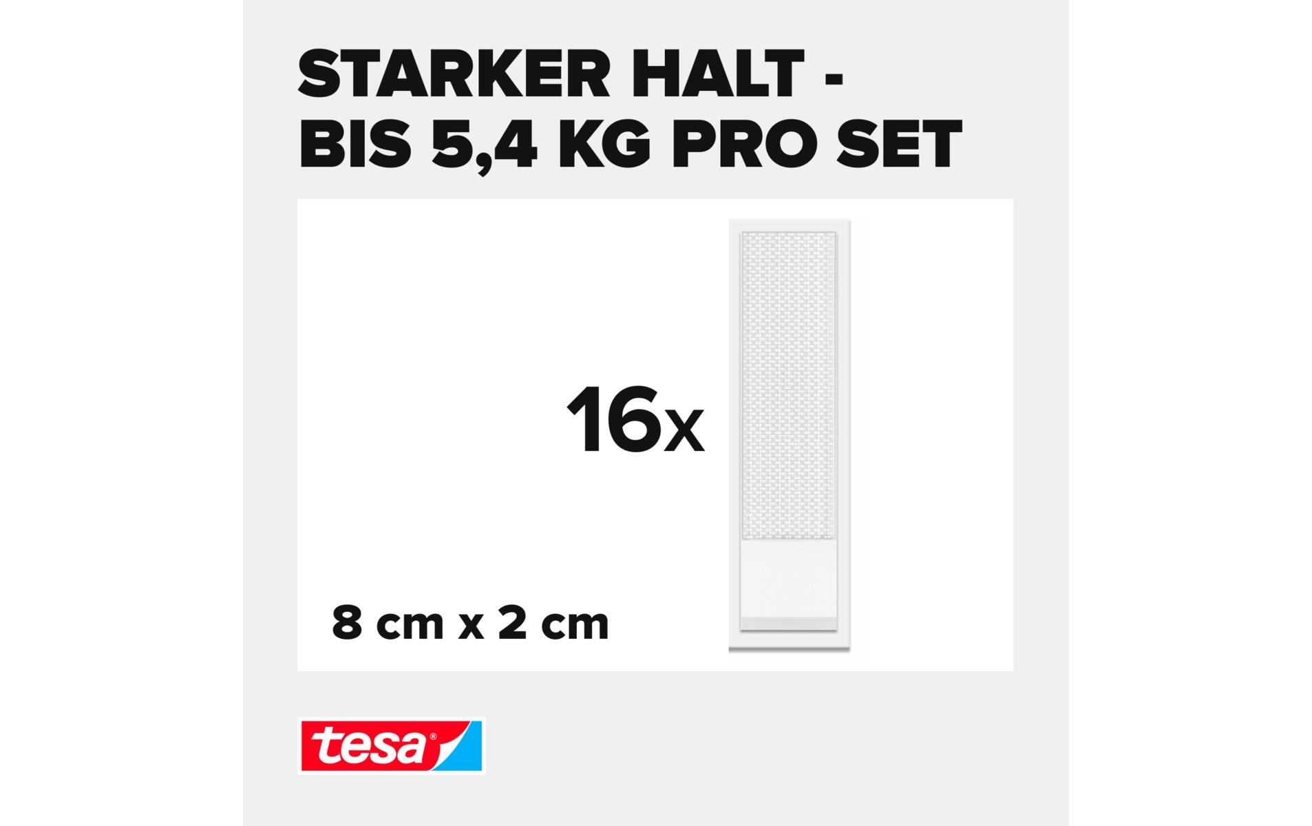 Montagestreifen Powerstrips CLICK Medium 16 Paar, 5.4 kgKlett-Klebepads zum An- und Abklicken von Bilderrahmen und Wanddekorationen ohne Bohren