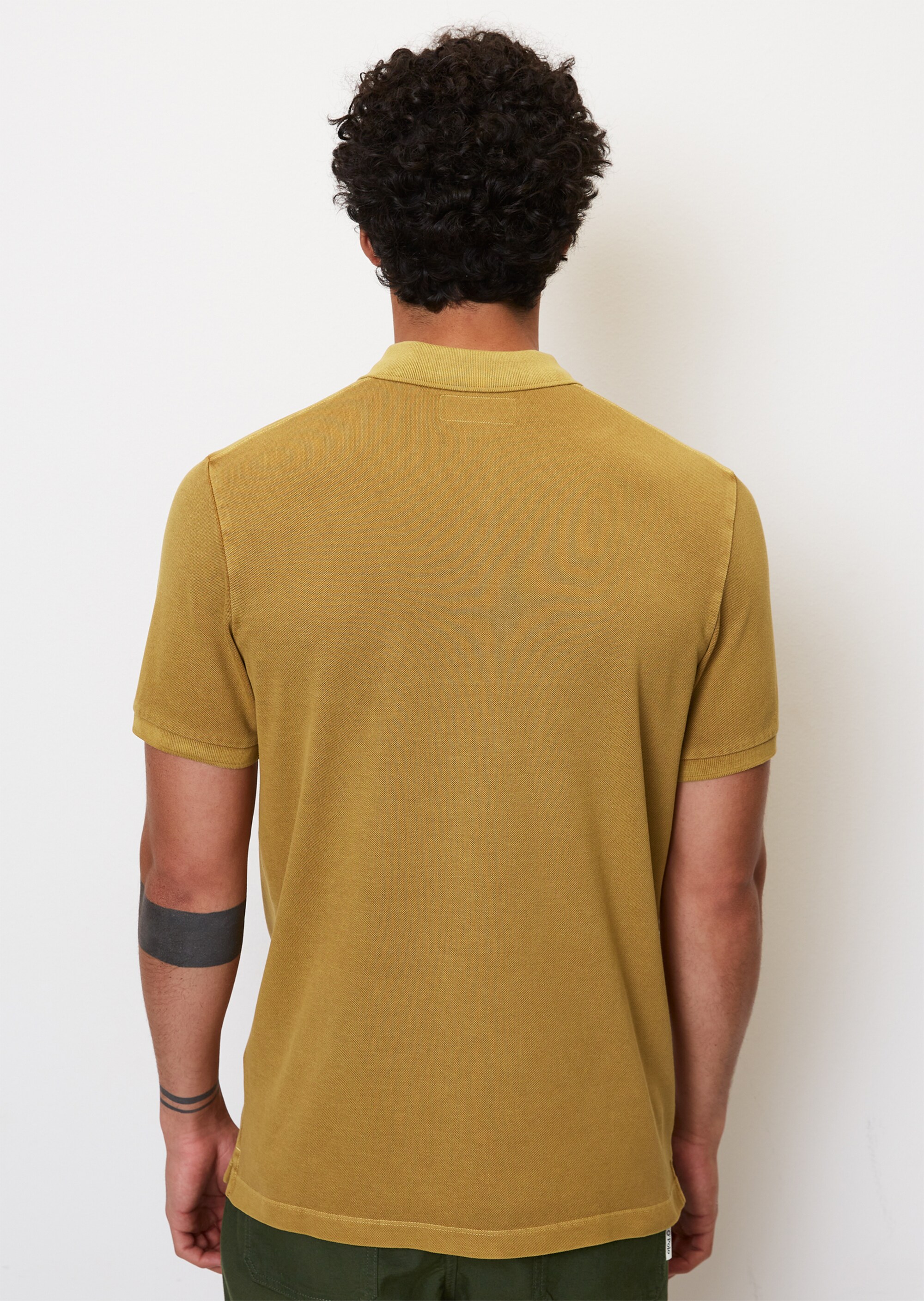 Kurzarm-Poloshirt Piqué shaped aus Organic Cotton-Stretch