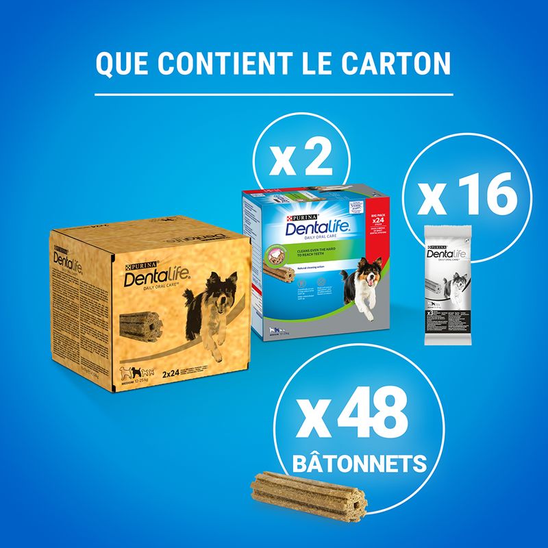 PURINA Dentalife Bâtonnets à mâcher pour chien de taille moyenne (12-25 kg)