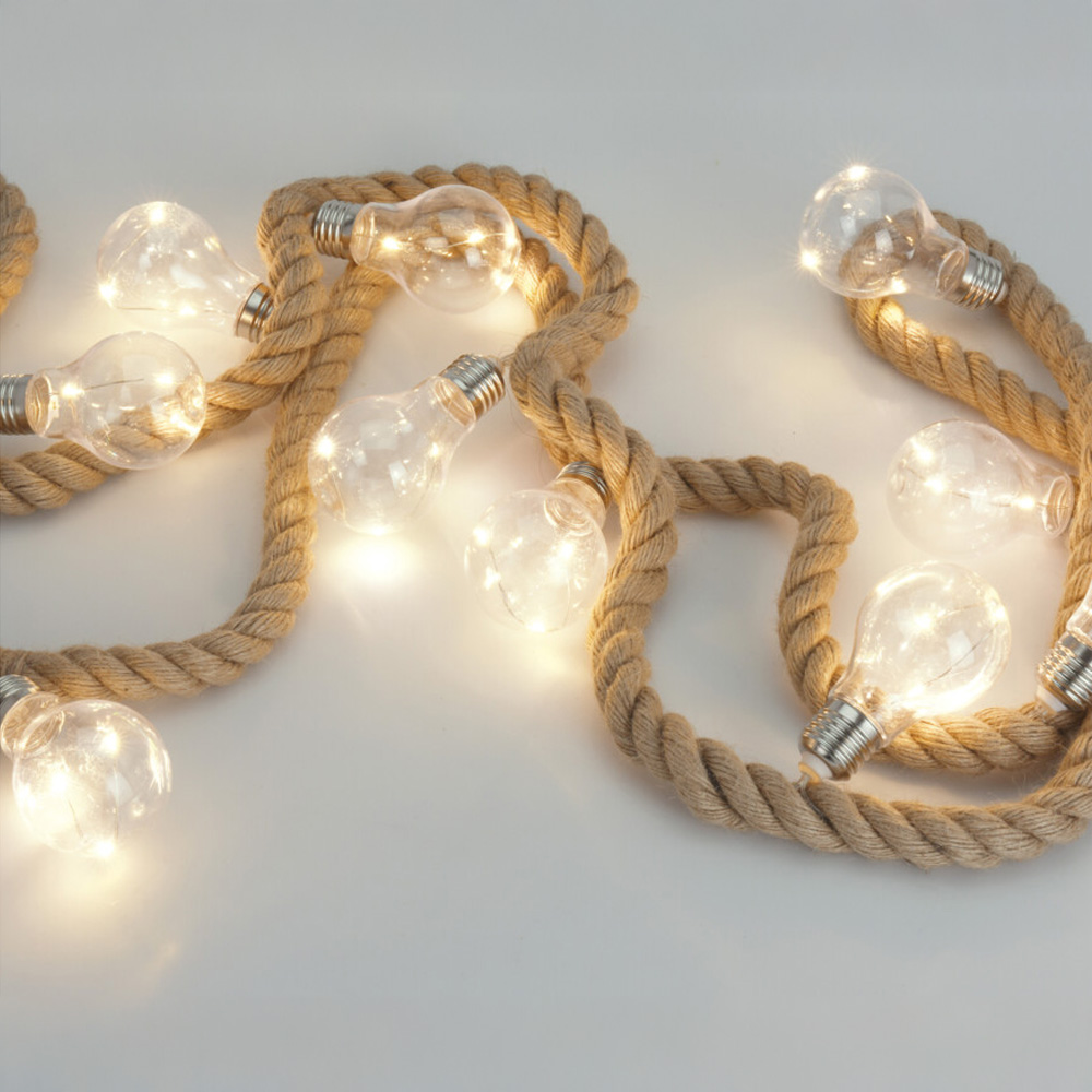 LED Lichterkette 10 Glühbirnen warmweiss
