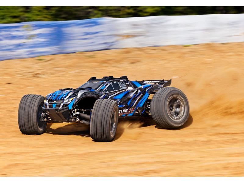 Traxxas Stadium Truck Rustler 4x4 Ultimate Blau, ARTR, 1:10 4WD Stadium Truck mit Velineon VXL-3S Brushless Antrieb