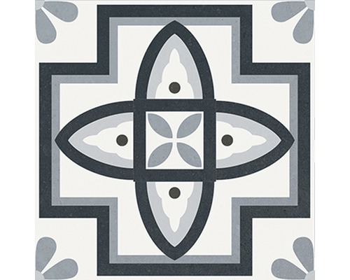 Porseleinen wand- en vloertegel Heritage taco zwart in 76 verschillende designs 16,5 x 16,5 cm
