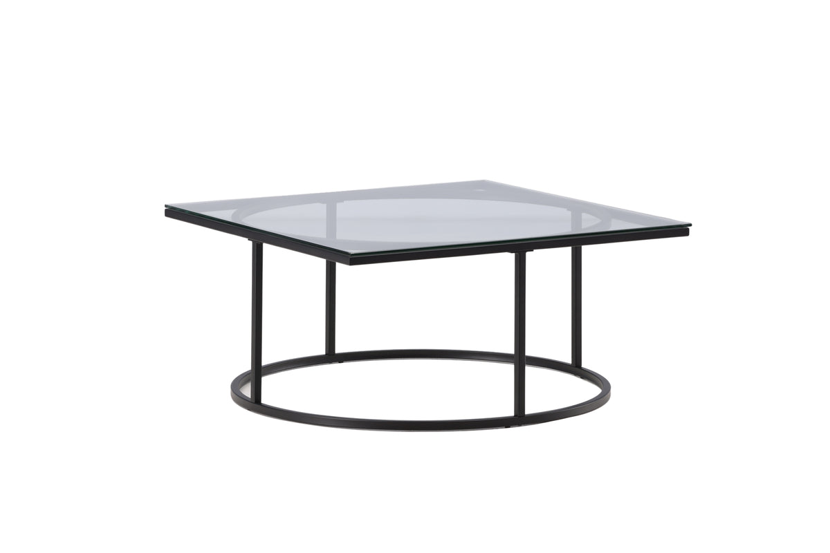 Glesborg Salontafel - 90 x 90 cm - zwart met glas
