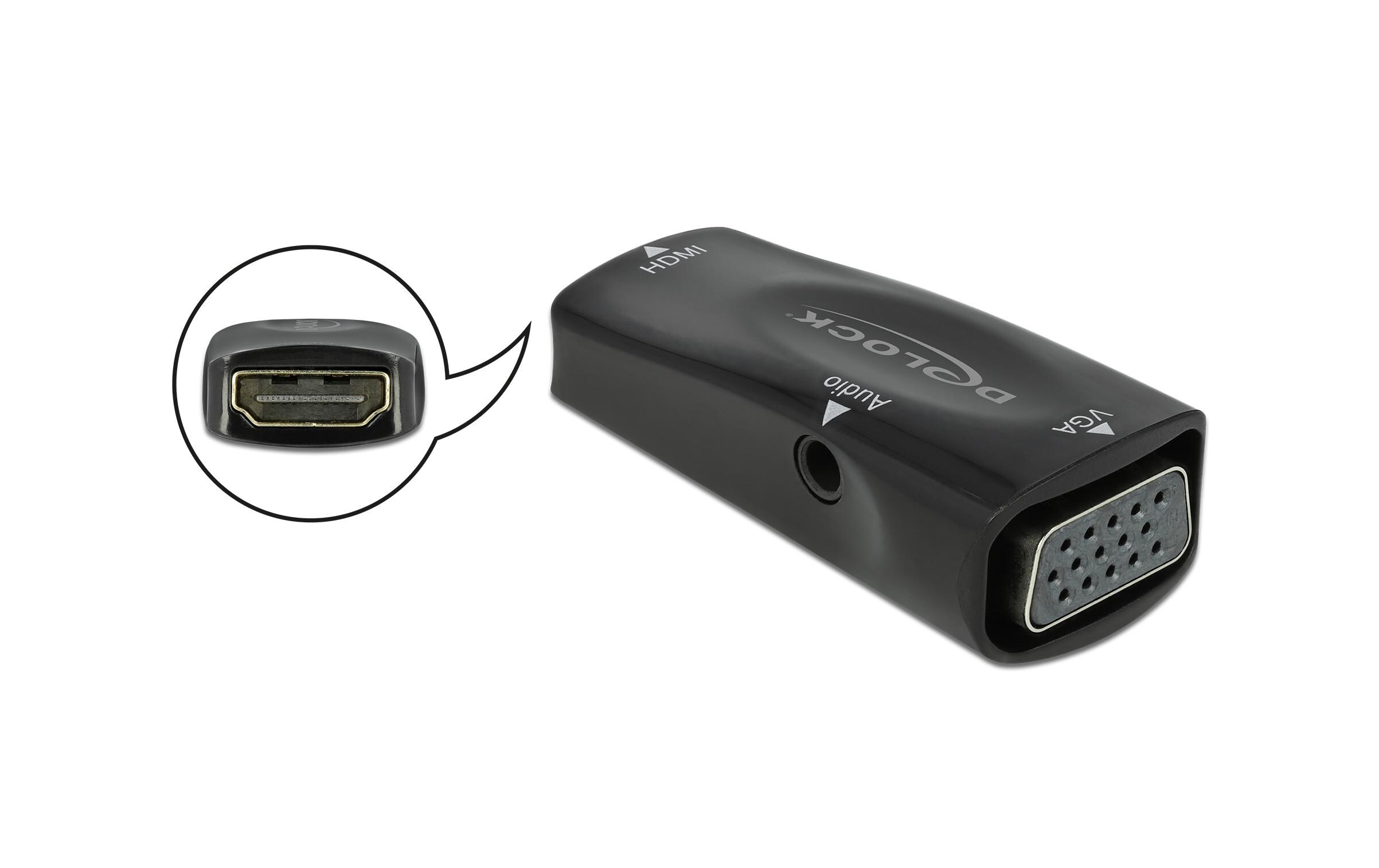 Adapter 1080p HDMI - 3.5 mm Klinke/VGAAdapter HDMI-A Buchse zu VGA Buchse 1080p mit Audio