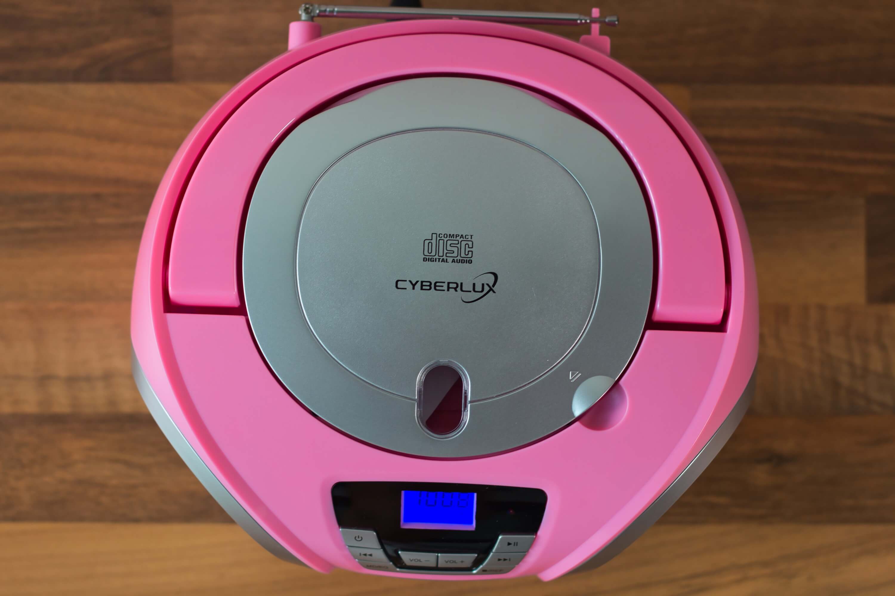 Cyberlux CD-Player mit LED-Beleuchtung CD/MP3 USB Kinder Radio pink