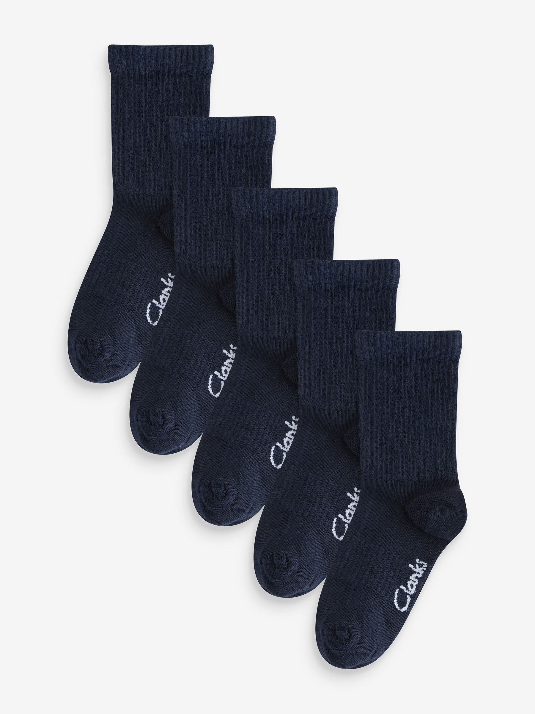 Marineblauw - Clarks Sporty School Socks 5 Pack