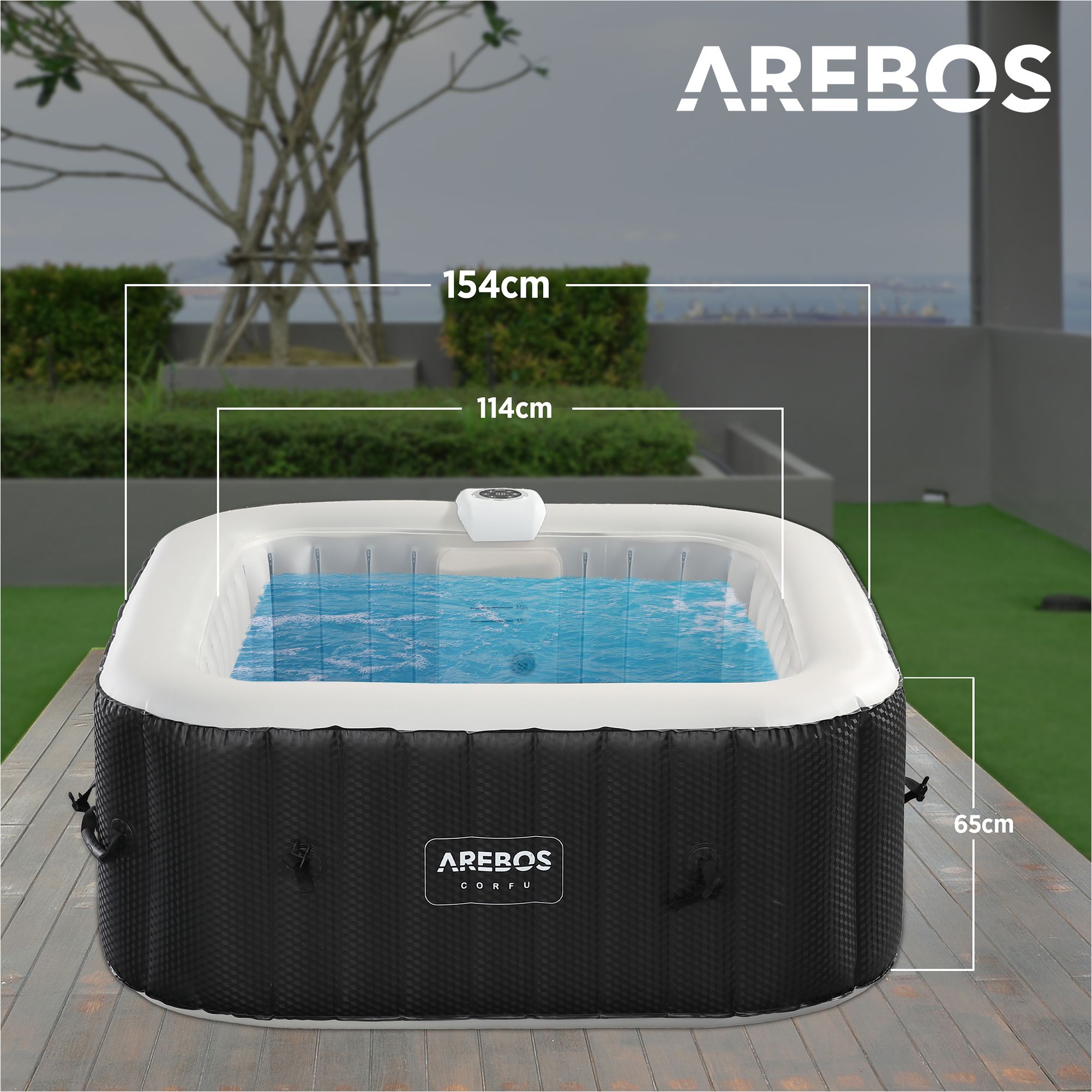 Spa Pool Corfu quadratisch 1.54mx1.54m mit LED