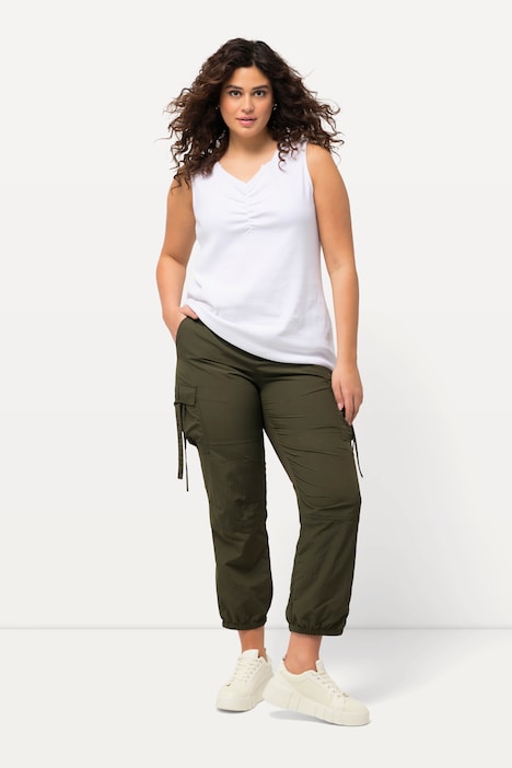 Cargohose, Utility-Style, Elastikbund, Gummisaum