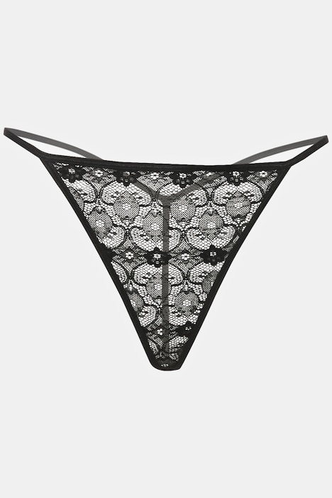 2-tlg. Set, Négligé & String, Schnürdetails, verschiedene Tragevarianten