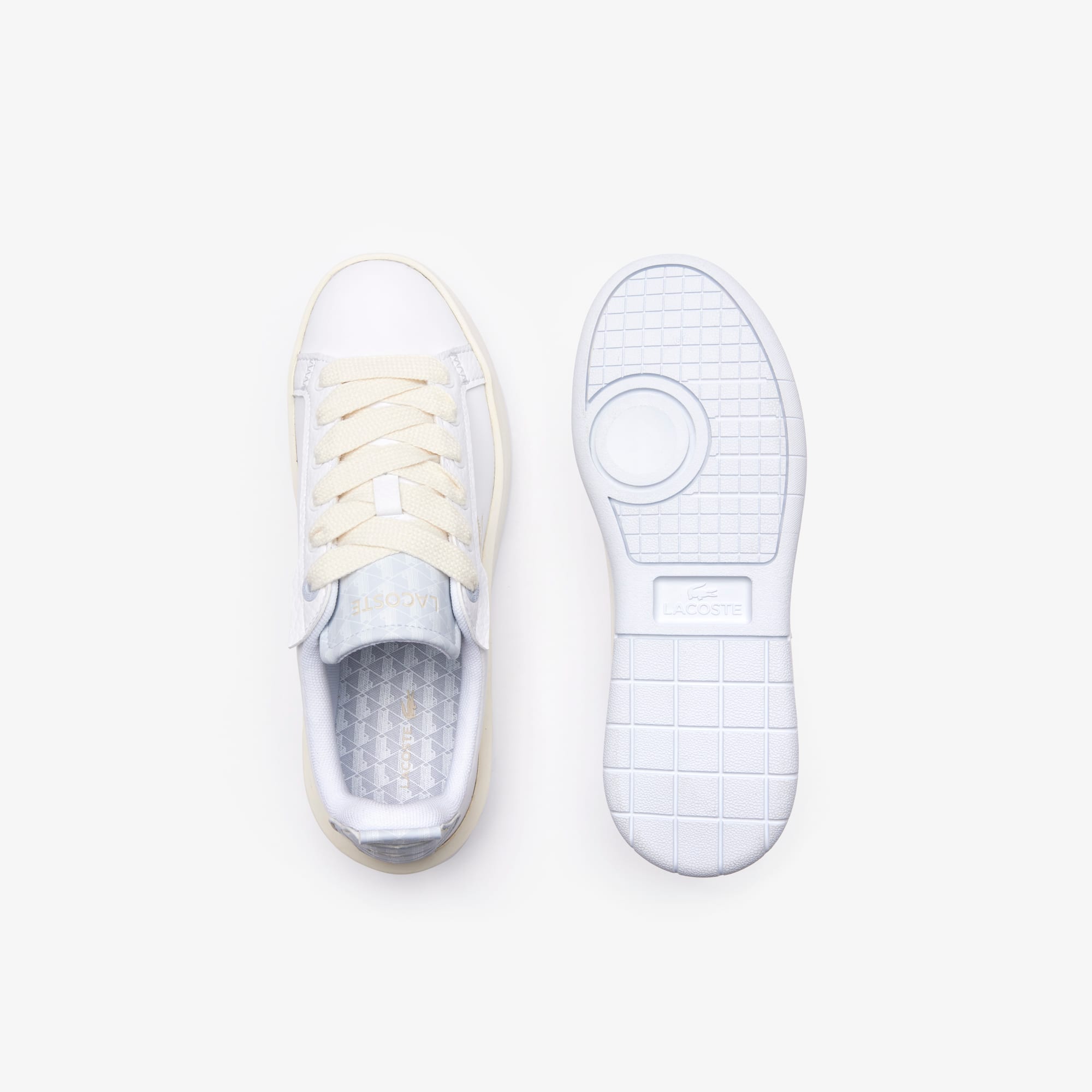 Sneakers Carnaby Platform femme en cuir monogrammé Sneakers - Blanc - Lacoste - Femme