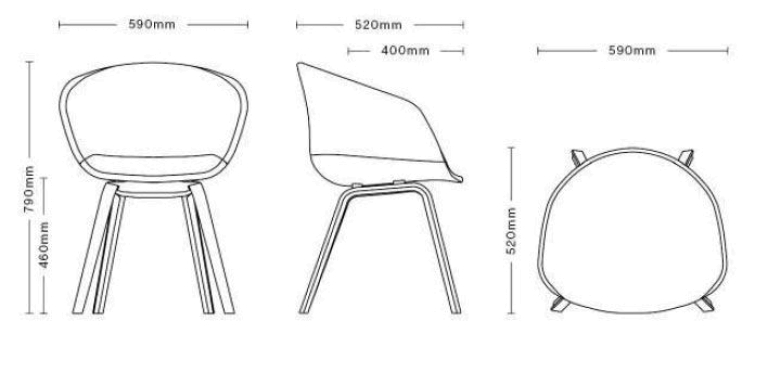 Hay About a Chair AAC23 stoel gelakt onderstel Sense Nougat