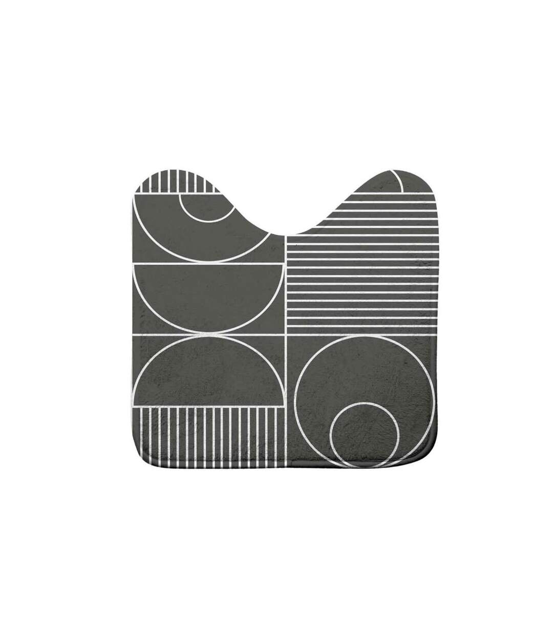 Tapis WC Imprimé Metrix 45x45cm Gris