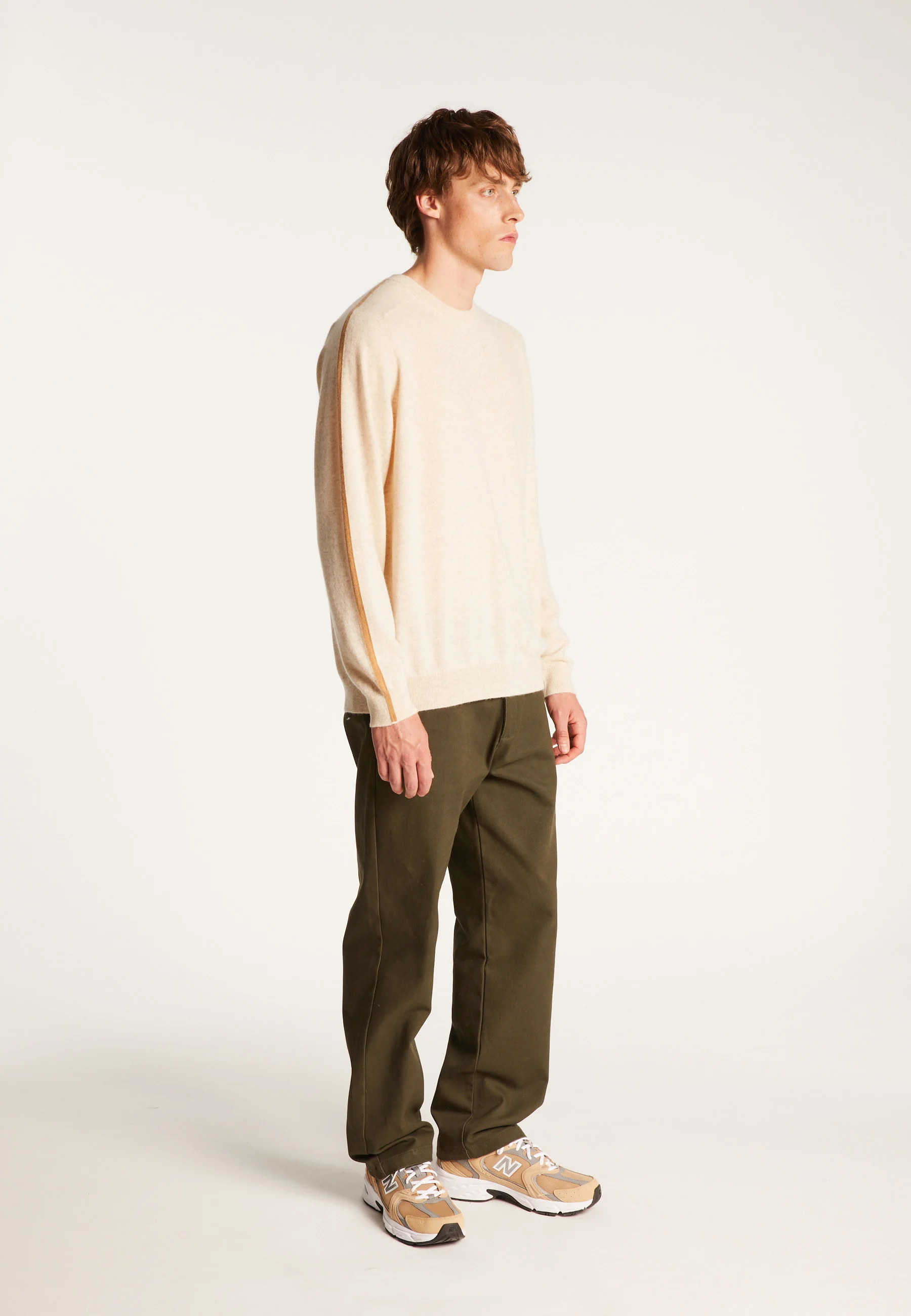 TAULEDAH24 - Pull col rond en cachemire | Beige