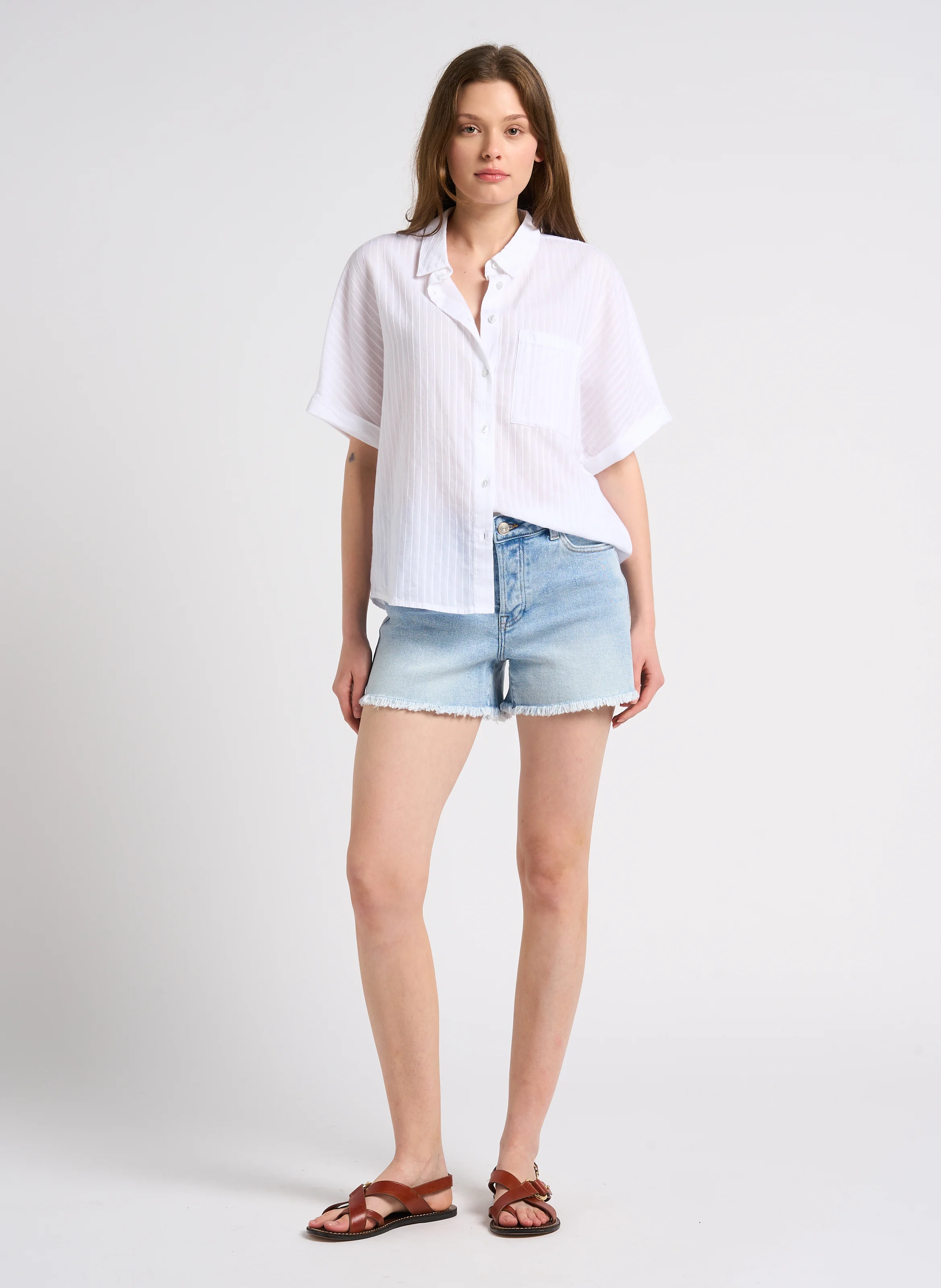 MARCO - Short denim en coton | Jean Délavé