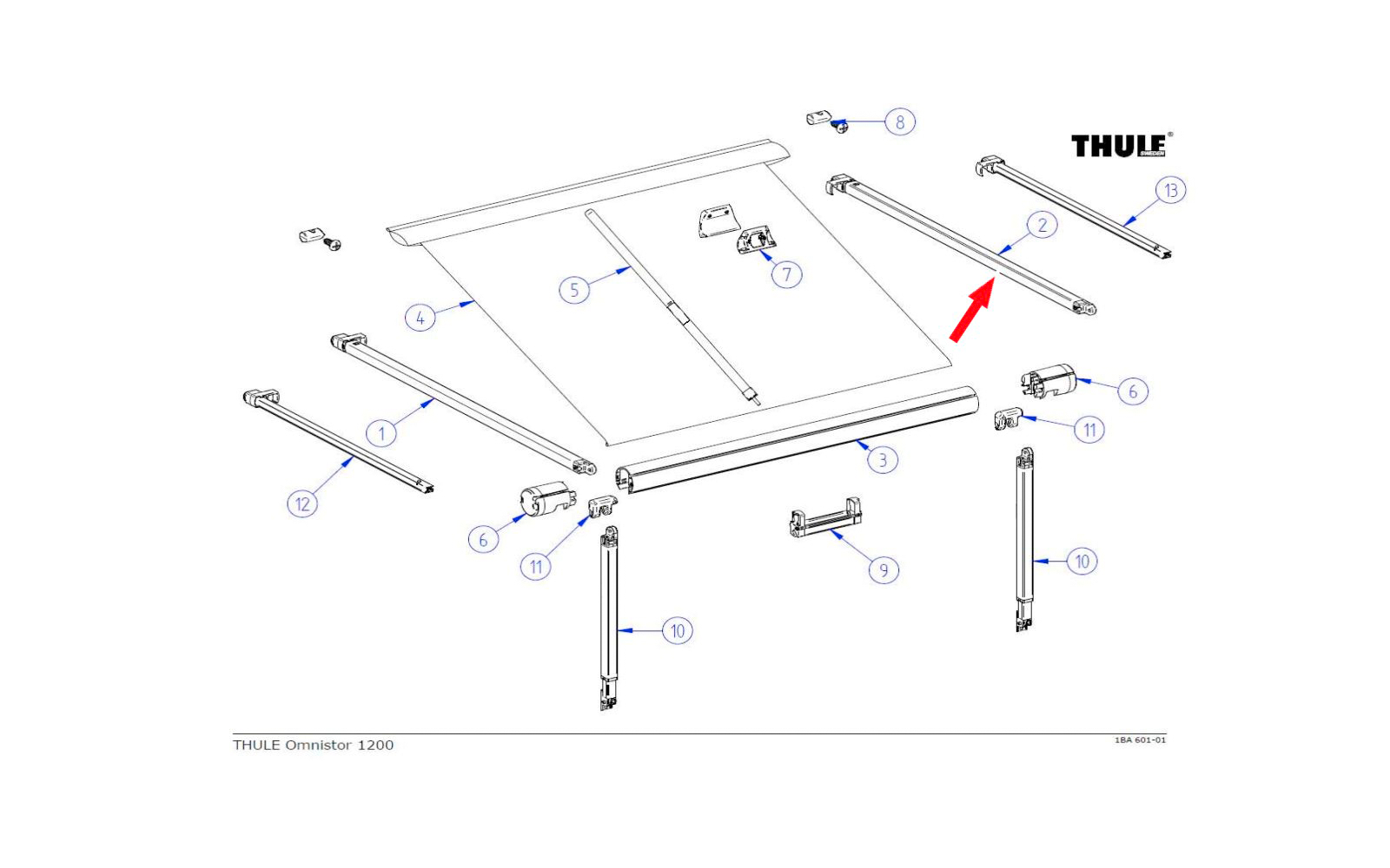 Thule Teleskoparm (rechts 3,5 - 4,5 m)