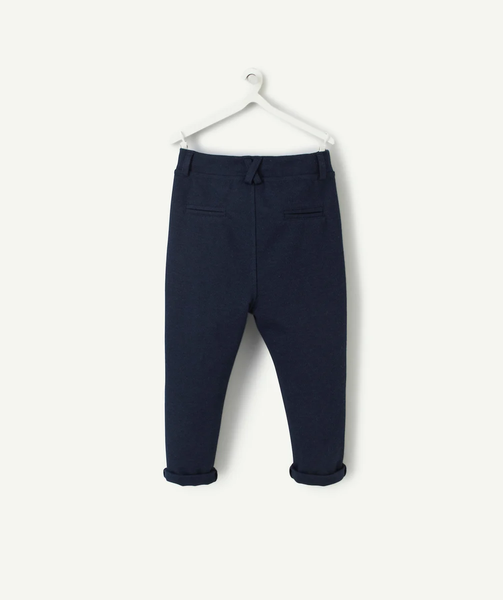PANTALON CHINO BÉBÉ GARÇON BLEU MARINE EN MAILLE