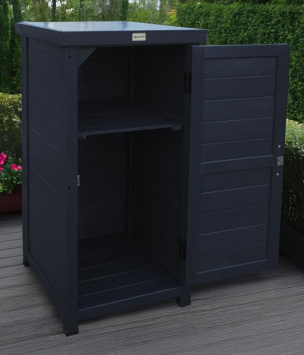 Habau Holz-Gartenschrank Alan, anthrazit, ca.